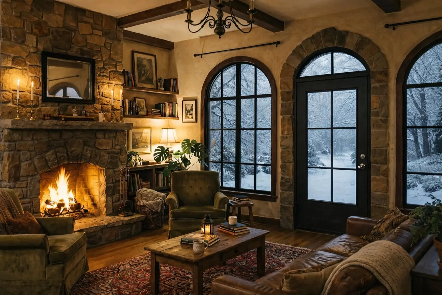 Panoramic Winter Steel Windows